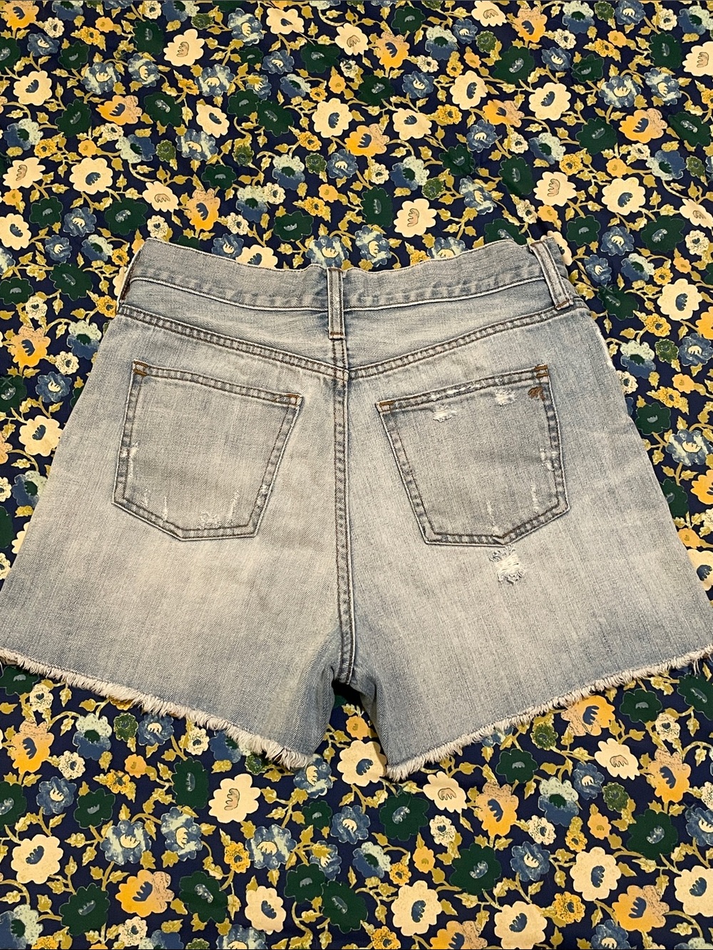 Madewell Light Blue Denim High-Rise Frayed Hem Shorts - Picture 6 of 6